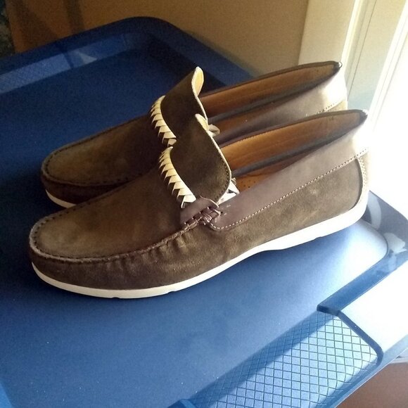 NIB Olive Suede - Moccasins Loafers Drivers 9.5 - Retail for $119 - Picture 2 of 13